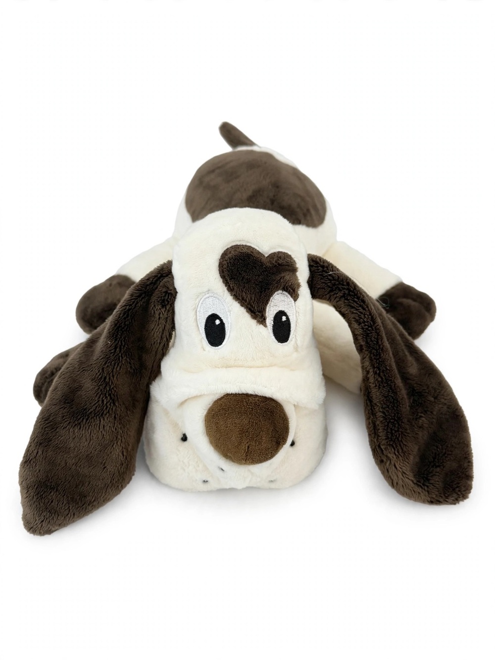 MoroPaky Soft Dog Plush Stuffed Animal Brown White Small 12” Floppy ears